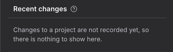 The Recent changes list on a record's History tab with times and authors