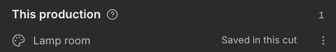 The Looks tab of the browser, showing a list of saved Looks that belong to this production.